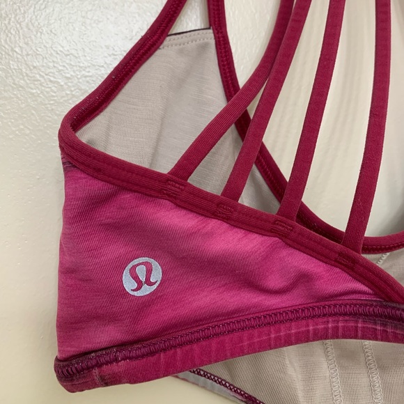 Pink Lululemon sports bra, size 4 - Picture 5 of 6
